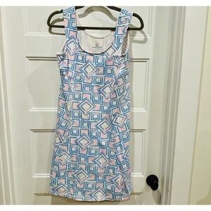 Mahi Gold Women's Summer Dress Size L Sleeveless Geometric Pinks & Blues